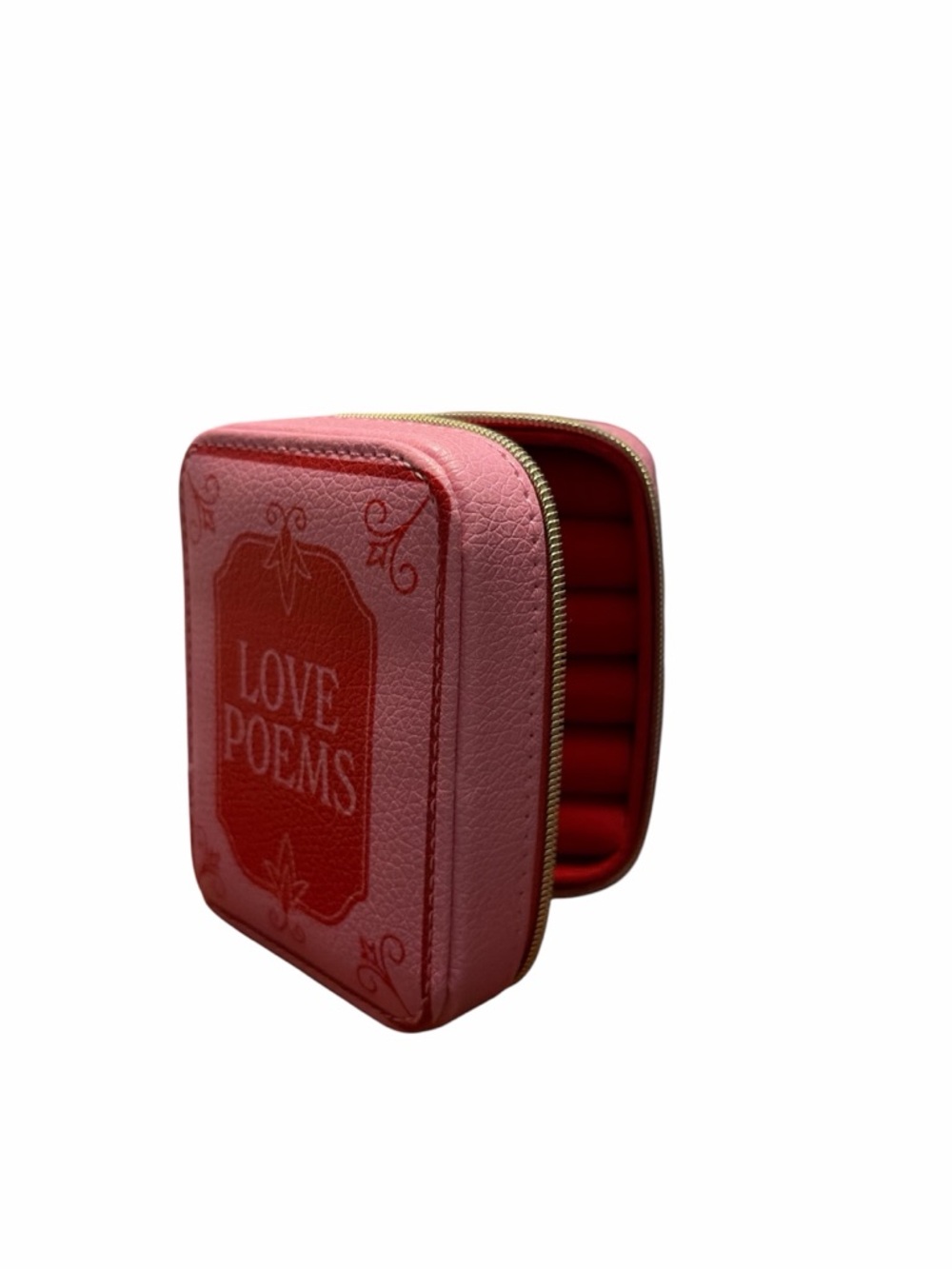 Love Poems Pink and Red Zippered Jewelry Case